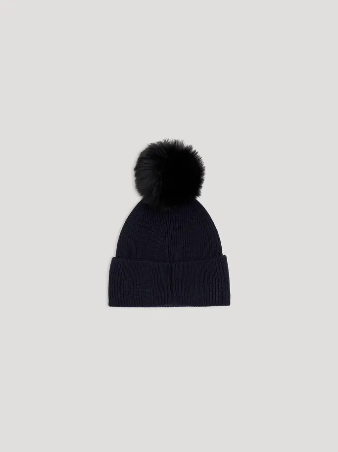 New, view full size image of Front view of Product detail - LUCY Beanie Women midnight blue
