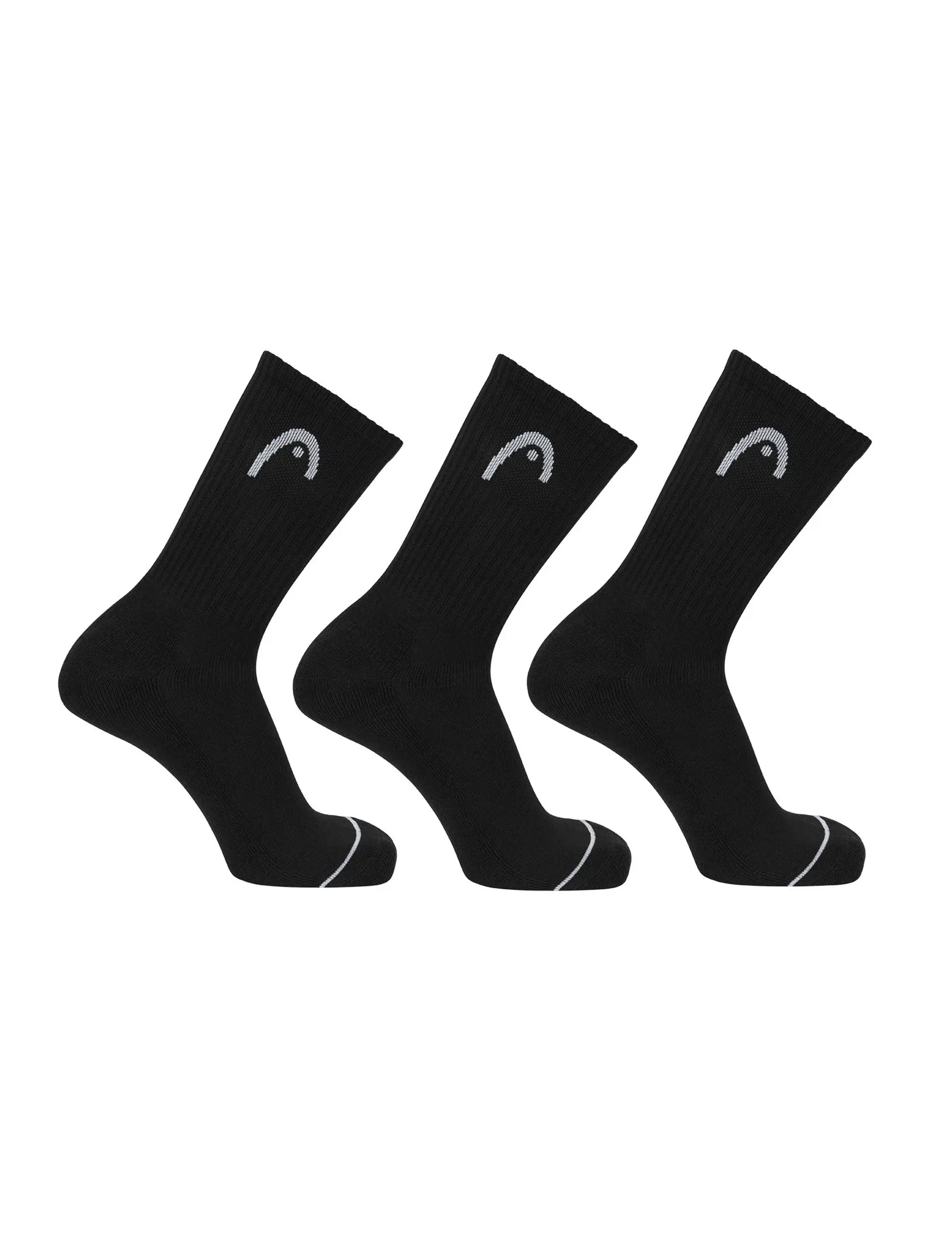 , view full size image of Front view of Product detail - Men's Crew Socks 3 Pack black