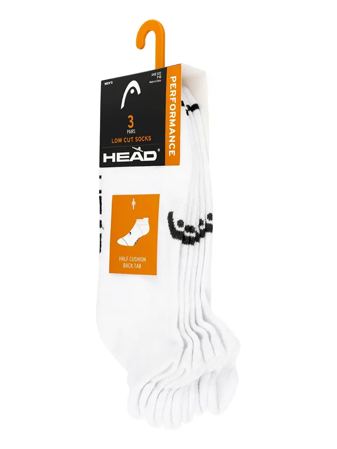, view full size image of Front view of Product detail - Men’s Low Cut Socks 3 Pack white