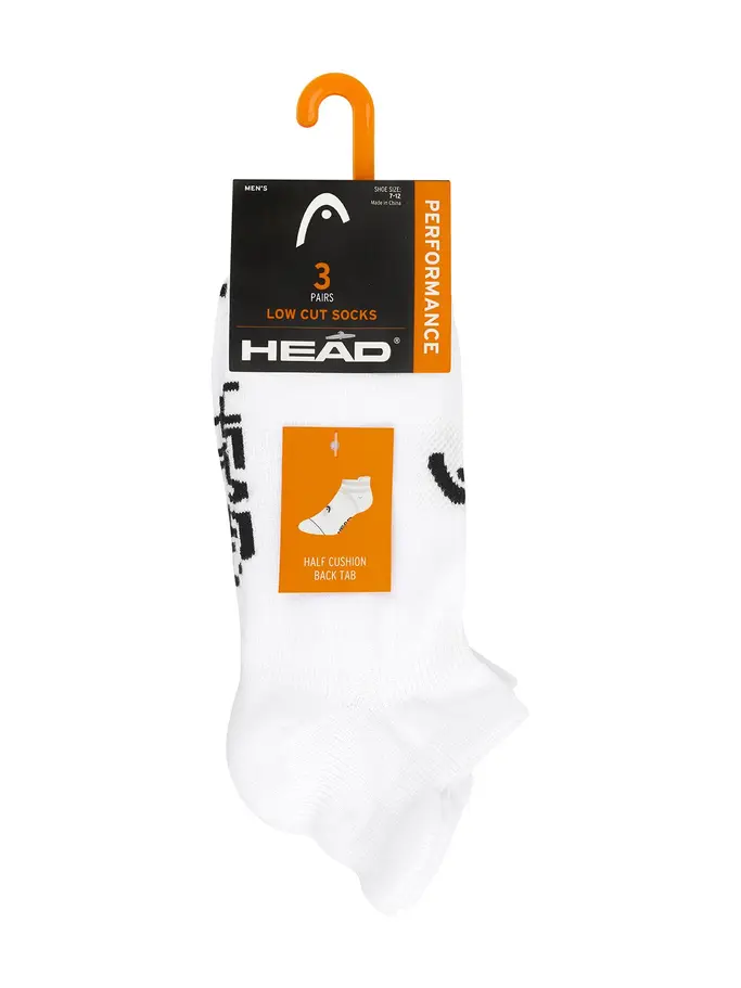 , view full size image of Front view of Product detail - Men’s Low Cut Socks 3 Pack white
