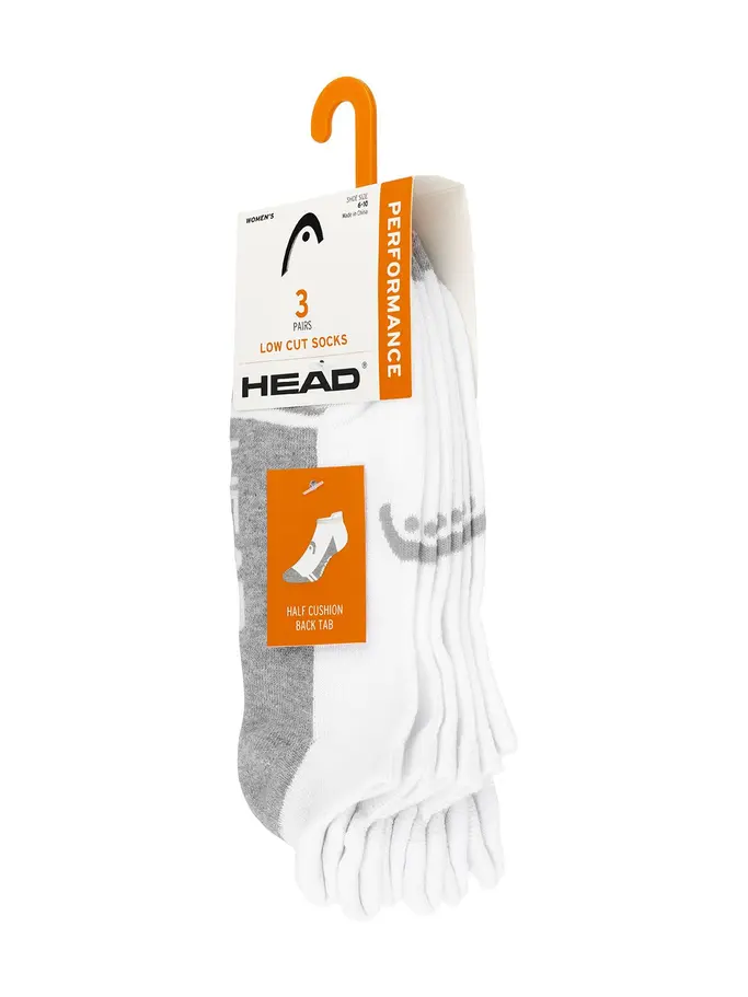 , view full size image of Front view of Product detail - Women’s Low Cut Socks 3 Pack white