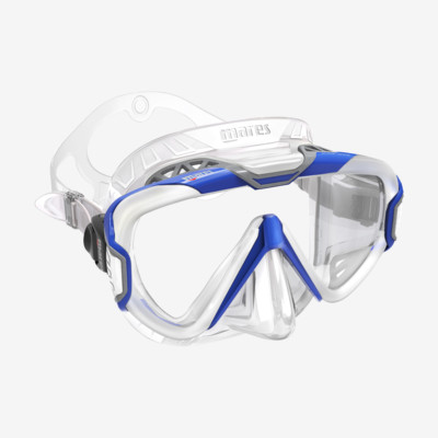 Mares I3 Sunrise Scuba Mask Diving Snorkeling In Blue Clear Crystal Yellow NEW 