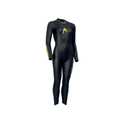 Product overview - HEAD OPENWATER FREE Women's Neoprene Glideskin wetsuit black/yellow