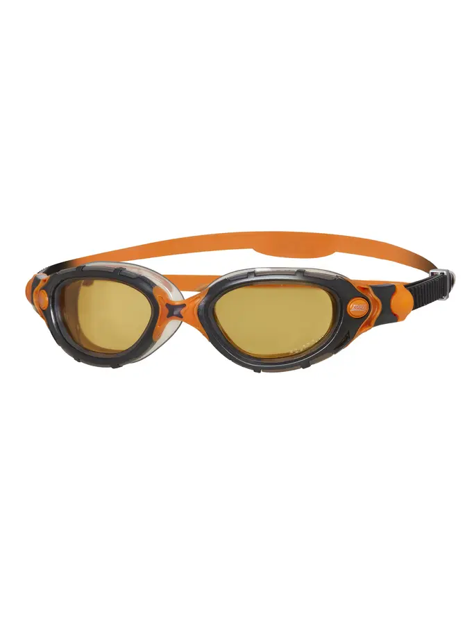 Product overview - Predator Flex Original Swimming Goggles Black/Orange - Polarized Copper Lens