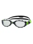 Product overview - Predator Flex Swimming Goggles Black/Green - Clear Lens