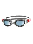 Product overview - Predator Flex Swimming Goggles Silver/Red - Tinted Blue Lens