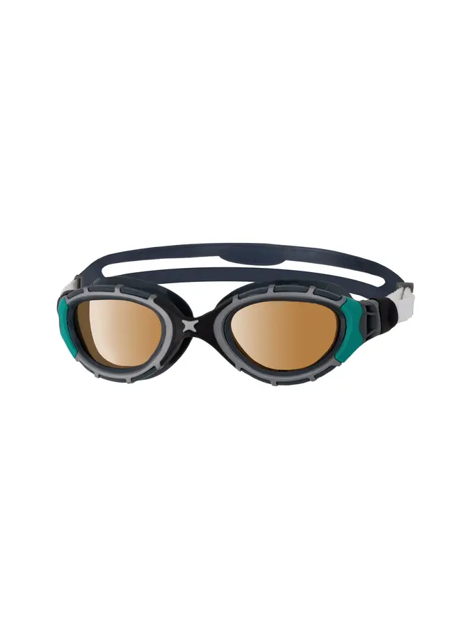 Product overview - Predator Flex Swimming Goggles - Polarized Ultra Lens Black/Green - Polarized Copper Lens