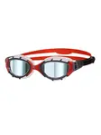 Product overview - Predator Flex Swimming Goggles - Titanium Lens Clear/Red - Mirrored Smoke Lens
