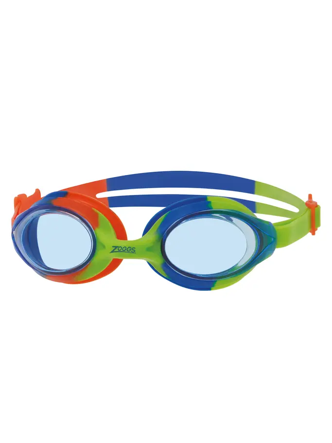 Product overview - Bondi Junior Swimming Goggles Green/Blue - Tinted Blue Lens