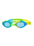 Product overview - Bondi Junior Swimming Goggles Green/Yellow - Tinted Blue Lens