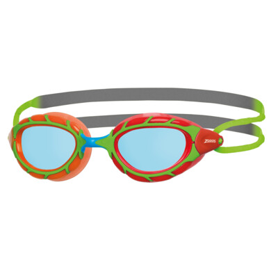 Product overview - Predator Junior Goggles Green/Red - Tinted Blue Lens