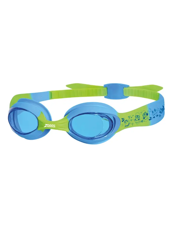 Product overview - Little Twist Swimming Goggles Blue/Green - Tinted Blue Lens