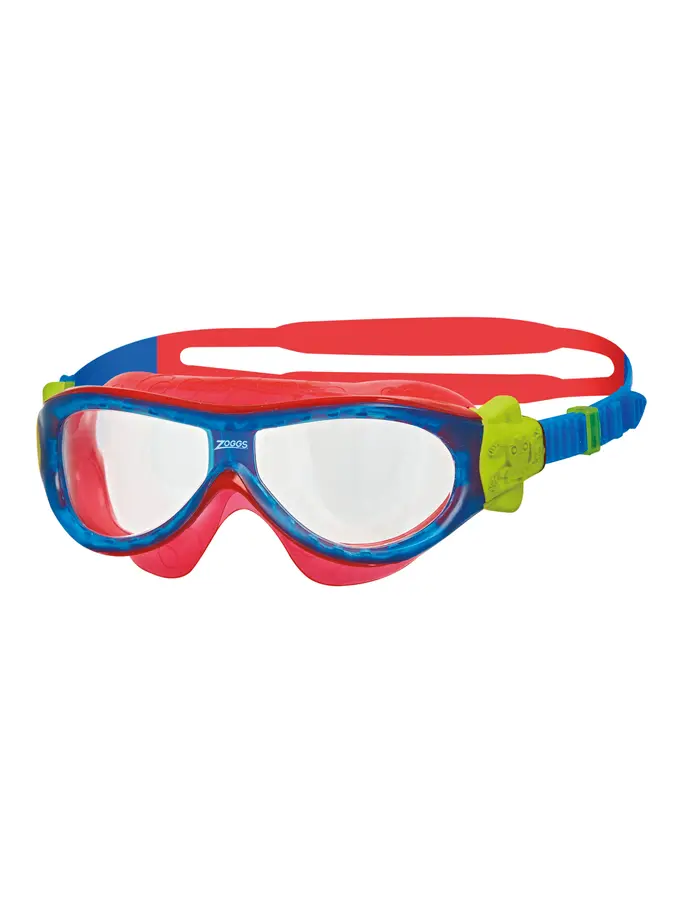 Product overview - Phantom Kids Swimming Mask Blue/Red - Clear Lens