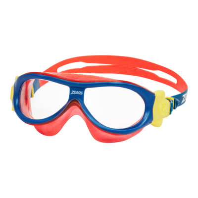 Product overview - Kangaroo Beach Little Cadet Mask Blue/Red - Clear Lens