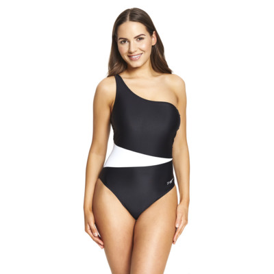 Product overview - Lattice One Shoulder Swimsuit black/white