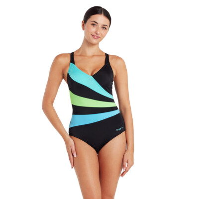 Product overview - Wrap Panel Adjustable Classic Back Swimsuit black/green
