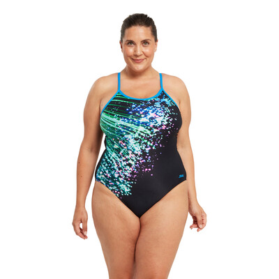 Product overview - Neon Sparkle Strikeback One Piece Swimsuit NNSP