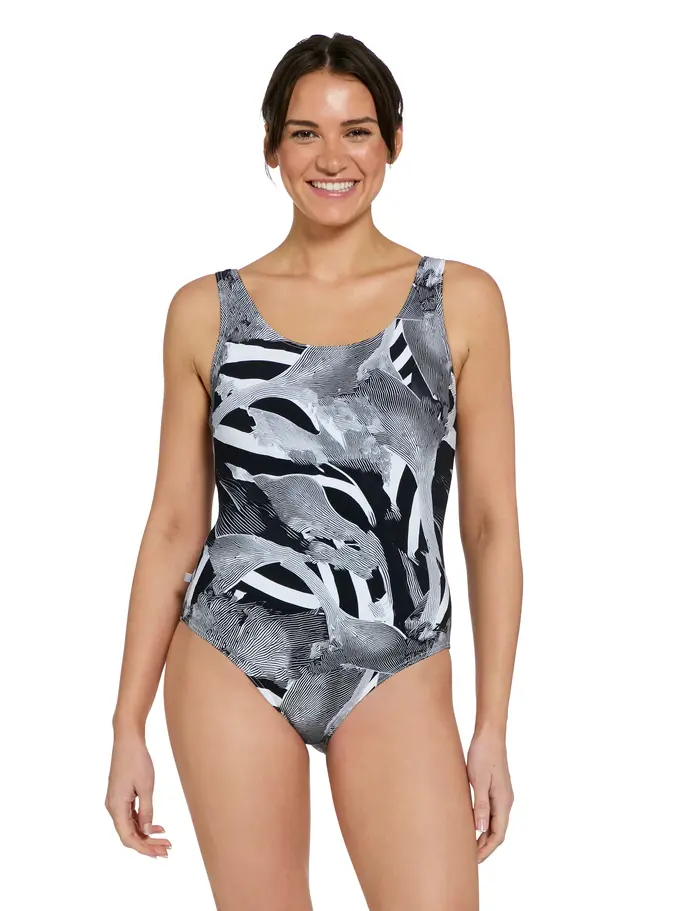 Product overview - Womens Sea Skin Silver Lined Scoopback Swimsuit SESK