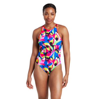 Product overview - Florish Pink Silver Lined Crossback Swimsuit FLPK