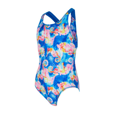 Product overview - Girls Aqua Pony Flyback Swimsuit AQPF