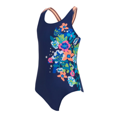 Product overview - Girls Cosmic Flower Flyback One Piece Swimsuit CSMF