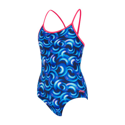 Product overview - Girls Geo Spiral Sprintback Swimsuit GESF