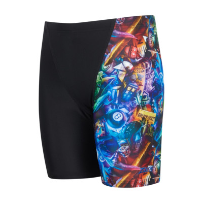 Product overview - Boys Reflection Print Mid Length Swimming Jammer RELF
