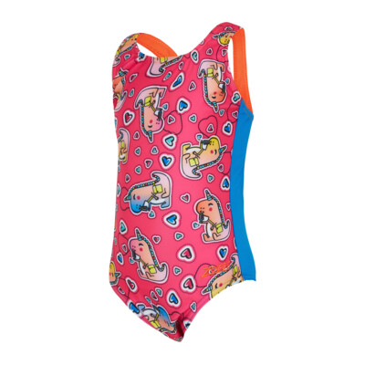 Product overview - Girls Little Dino Print Actionback One Piece Swimsuit LTDN
