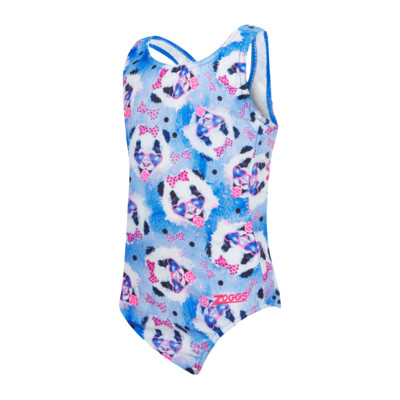 Product overview - Girls Party Panda Print Actionback Swimsuit PAPA