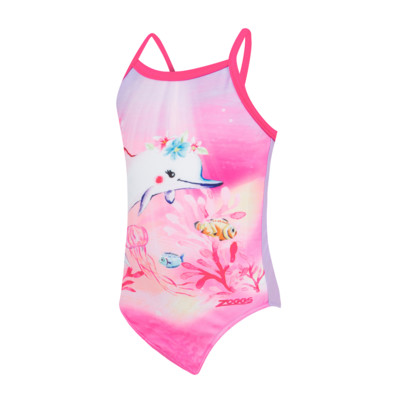 Product overview - Girls Squeak Yaroomba Floral One Piece Swimsuit SQUE