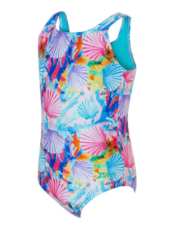 Product overview - Girls Crazy Clams Scoopback One Piece Swimsuit CZCL