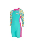 Product overview - Girls Daisy Print Long Sleeve All In One Swimsuit DAIS