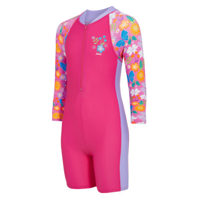 Product overview - Girls Long Sleeve Sizzle Print All in One SSZL