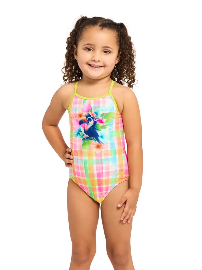 Product overview - Girls Checky Crossback Swimsuit CHEC