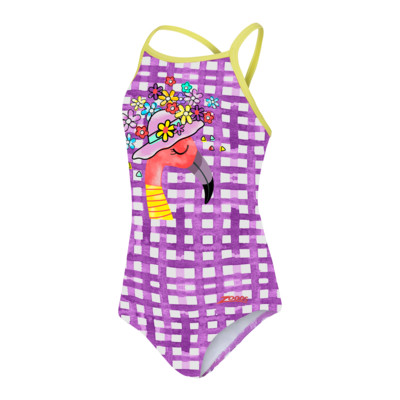 Product overview - Girls Flamingo Crossback One Piece FLMG