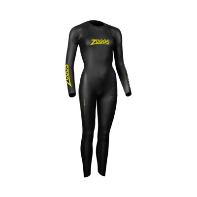 Product overview - Zoggs Womens Swimming Openwater Free Wetsuit 3/2 mm black/yellow
