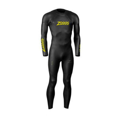 Product overview - Zoggs Mens Swimming Openwater Free Wetsuit 3/2 mm black/yellow