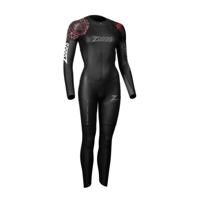 Product overview - Zoggs Womens Swimming MyBoost Shell Wetsuit 3/2 mm black/red