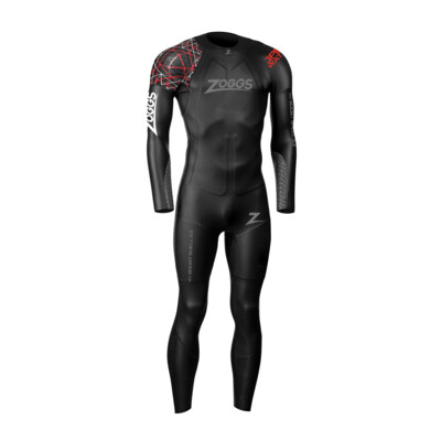 Product overview - Zoggs Mens Swimming MyBoost Shell Wetsuit 3/2 mm black/red