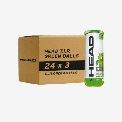Product overview - HEAD T.I.P. GREEN Carton Box – 16 x 3 Tennis Balls