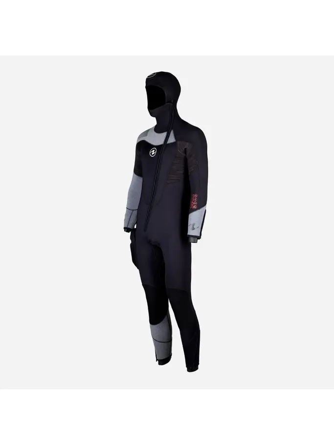 Product overview - DYNAFLEX - Men's Dive Wetsuit with Hood 7mm black/red