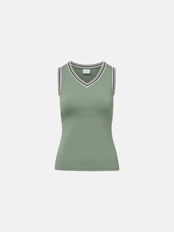 Product overview - Spin Striped-Trim Tank Top | Veronica Beard x HEAD Sportswear  sage