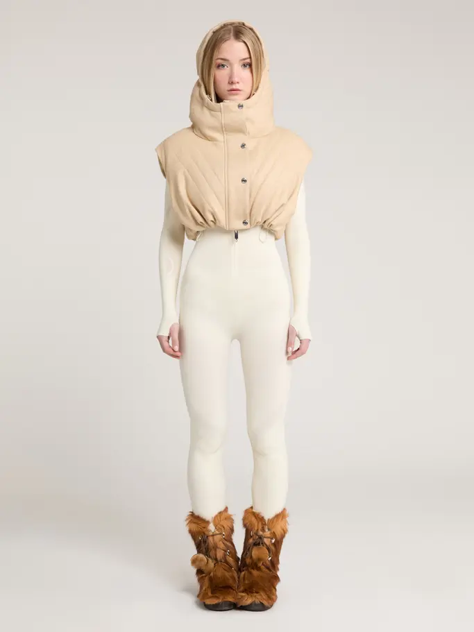 Product overview - AMBER CROPPED VEST light beige