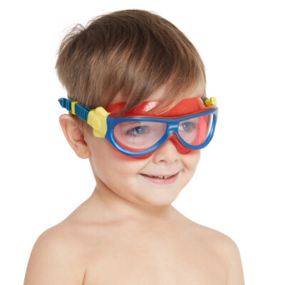 Product hover - Kangaroo Beach Little Cadet Mask Blue/Red - Clear Lens