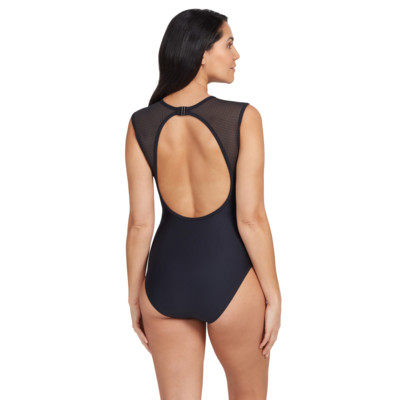Product hover - Mesh Wide Hi Front Swimsuit black