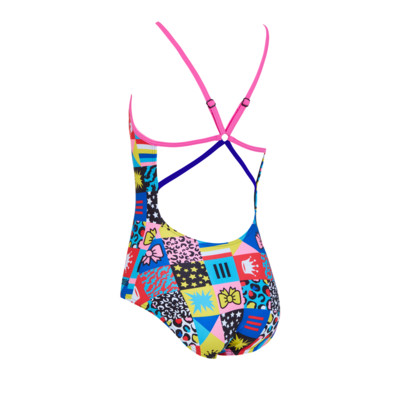 Product hover - Girls Crazy Print Starback Swimsuit CRZF