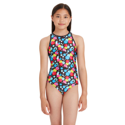 Product hover - Girls Spot Hi Front Crossback One Piece SPTF