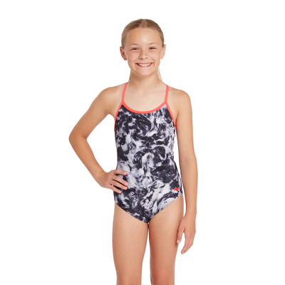 Product hover - Girls Marble Sprintback One Piece BKF
