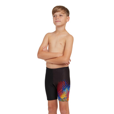Product hover - Boys Neon Vibe Mid length Swimming Jammer NNV