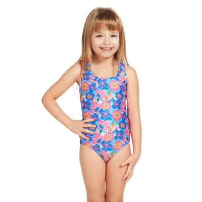 Zoggs Kids Girls infants Myola Scoopback Swimming costume AGE 2,3,4 OR 5 